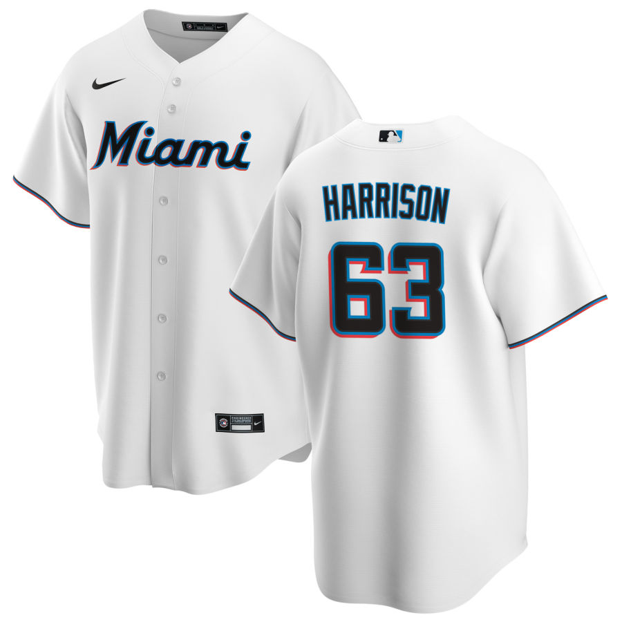 Nike Men #63 Monte Harrison Miami Marlins Baseball Jerseys Sale-White